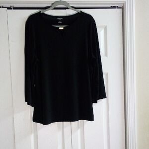 Liz Claiborne Women's Classic Black Long Sleeve Top 🛍️2/$12